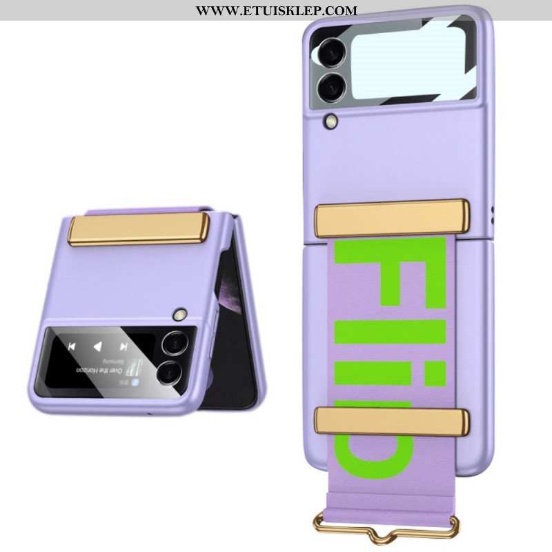 Etui do Samsung Galaxy Z Flip 3 5G Etui Folio Szkło Hartowane I Pasek Litery Gkk